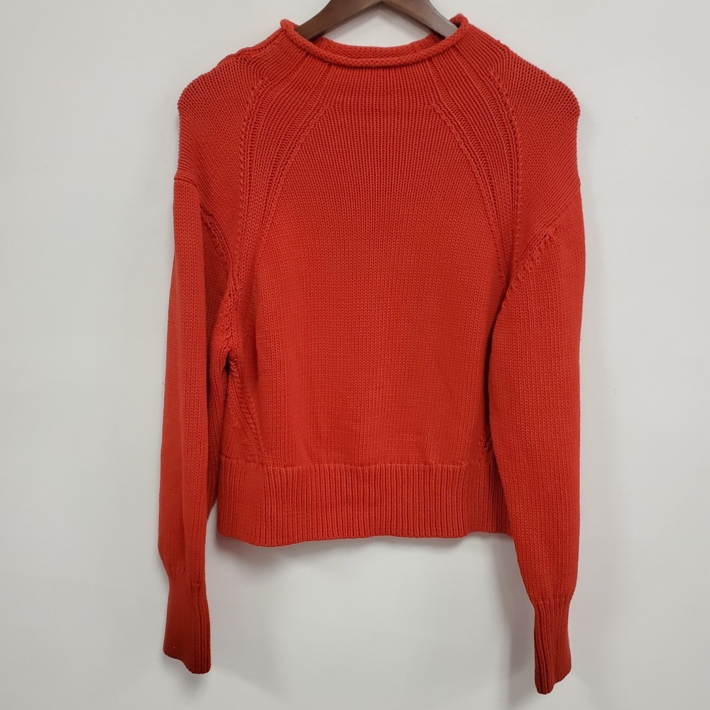 H&M Womens Fisherman Knit Roll‎ Neck Sweater Size L Red Winter Holiday Layers